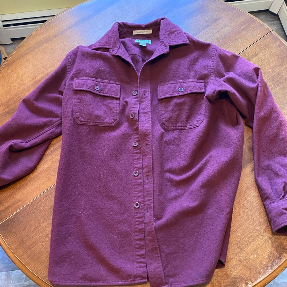 L.L. Bean burgundy Chamois Cloth Shirt